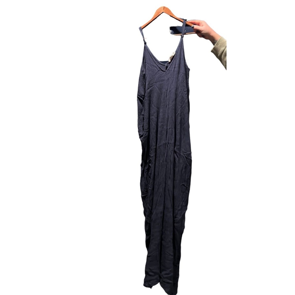 Lovestitch Gray Rayon Spandex V-Neck Cocoon Maxi Dress with Pockets Size S/M